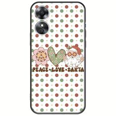Peace Love Santa Oppo A17 Black TPU (Μαύρη Σιλικόνη)