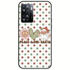Peace Love Santa Oppo A57 4G Black TPU (Μαύρη Σιλικόνη)