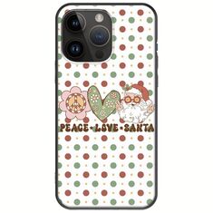 Peace Love Santa iPhone 15 Pro Max Black TPU (Μαύρη Σιλικόνη)
