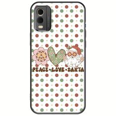 Peace Love Santa Nokia C32 Black TPU (Μαύρη Σιλικόνη)