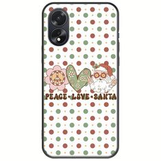 Peace Love Santa Oppo A38 Black TPU (Μαύρη Σιλικόνη)