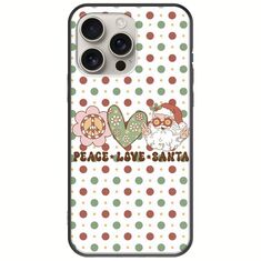 Peace Love Santa iPhone 16 Pro Black TPU (Μαύρη Σιλικόνη)