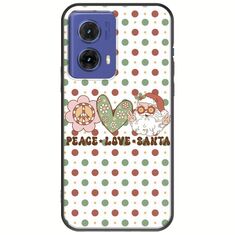 Peace Love Santa Motorola Moto G85 5G Black TPU (Μαύρη Σιλικόνη)