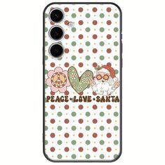 Peace Love Santa Samsung Galaxy S25 5G Black TPU (Μαύρη Σιλικόνη)