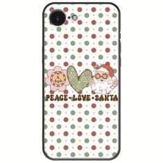 Peace Love Santa iPhone 16e Black TPU (Μαύρη Σιλικόνη)