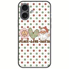 Peace Love Santa iPhone 17 Black TPU (Μαύρη Σιλικόνη)