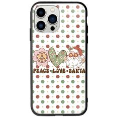 Peace Love Santa iPhone 14 Pro Groove TPU (Tempered Glass και TPU)
