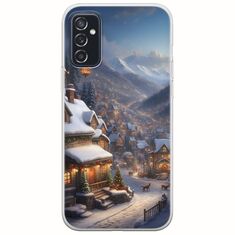 Cozy Christmas Village Samsung Galaxy M52 5G Flexible TPU (Διάφανη Σιλικόνη)