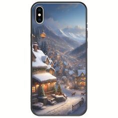 Cozy Christmas Village iPhone X / XS Black TPU (Μαύρη Σιλικόνη)