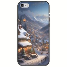 Cozy Christmas Village iPhone 6 Plus / iPhone 6s Plus Black TPU (Μαύρη Σιλικόνη)