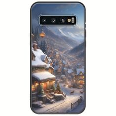 Cozy Christmas Village Samsung Galaxy S10 Plus Black TPU (Μαύρη Σιλικόνη)