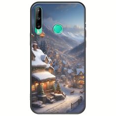 Cozy Christmas Village Huawei P40 Lite E Black TPU (Μαύρη Σιλικόνη)
