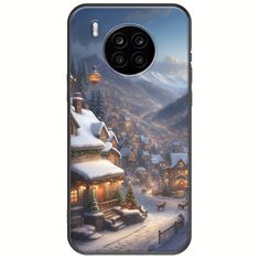 Cozy Christmas Village Huawei Nova 8i Black TPU (Μαύρη Σιλικόνη)
