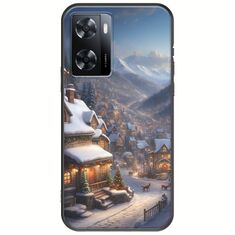 Cozy Christmas Village Oppo A57s Black TPU (Μαύρη Σιλικόνη)