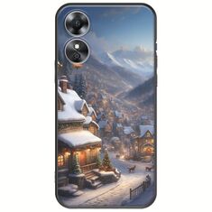 Cozy Christmas Village Oppo A17 Black TPU (Μαύρη Σιλικόνη)
