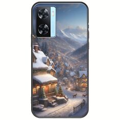 Cozy Christmas Village Oppo A77 5G Black TPU (Μαύρη Σιλικόνη)