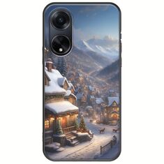 Cozy Christmas Village Oppo A98 5G Black TPU (Μαύρη Σιλικόνη)