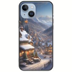 Cozy Christmas Village iPhone 15 Black TPU (Μαύρη Σιλικόνη)