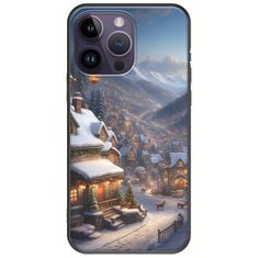 Cozy Christmas Village iPhone 15 Pro Black TPU (Μαύρη Σιλικόνη)