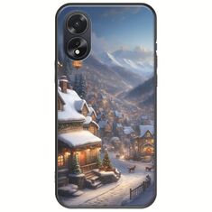 Cozy Christmas Village Oppo A38 Black TPU (Μαύρη Σιλικόνη)