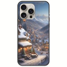 Cozy Christmas Village iPhone 16 Pro Black TPU (Μαύρη Σιλικόνη)