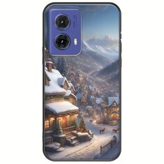 Cozy Christmas Village Motorola Moto G85 5G Black TPU (Μαύρη Σιλικόνη)