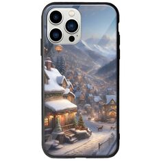 Cozy Christmas Village iPhone 14 Pro Groove TPU (Tempered Glass και TPU)
