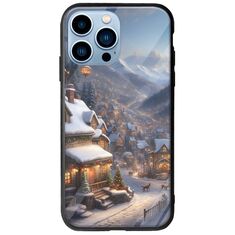 Cozy Christmas Village iPhone 14 Pro Max Groove TPU (Tempered Glass και TPU)