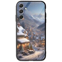 Cozy Christmas Village Samsung Galaxy A34 5G Groove TPU (Tempered Glass και TPU)