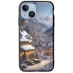 Cozy Christmas Village iPhone 15 Groove TPU (Tempered Glass και TPU)