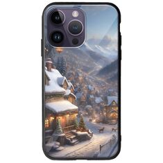 Cozy Christmas Village iPhone 15 Pro Groove TPU (Tempered Glass και TPU)