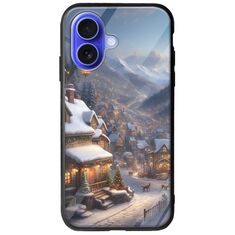 Cozy Christmas Village iPhone 16 Groove TPU (Tempered Glass και TPU)