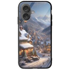 Cozy Christmas Village iPhone 16 Plus Groove TPU (Tempered Glass και TPU)