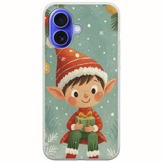 Smiling Elf Present iPhone 16 Flexible TPU (Διάφανη Σιλικόνη)