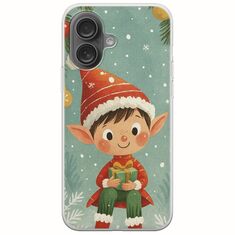Smiling Elf Present iPhone 16 Plus Flexible TPU (Διάφανη Σιλικόνη)