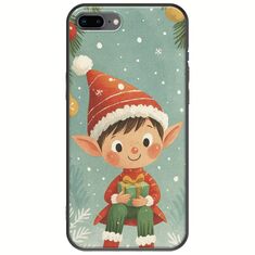 Smiling Elf Present iPhone 7 Plus Black TPU (Μαύρη Σιλικόνη)