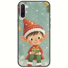 Smiling Elf Present Samsung Galaxy Note 10 Black TPU (Μαύρη Σιλικόνη)