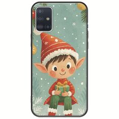 Smiling Elf Present Samsung Galaxy A71 Black TPU (Μαύρη Σιλικόνη)