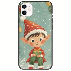 Smiling Elf Present iPhone 12 mini Black TPU (Μαύρη Σιλικόνη)