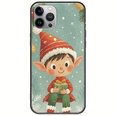 Smiling Elf Present iPhone 12 Pro Max Black TPU (Μαύρη Σιλικόνη)