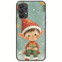 Smiling Elf Present Samsung Galaxy A32 4G Black TPU (Μαύρη Σιλικόνη)