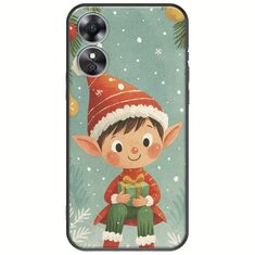 Smiling Elf Present Oppo A17 Black TPU (Μαύρη Σιλικόνη)
