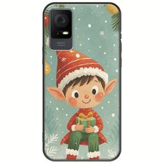 Smiling Elf Present TCL 408 Black TPU (Μαύρη Σιλικόνη)