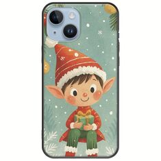 Smiling Elf Present iPhone 15 Black TPU (Μαύρη Σιλικόνη)