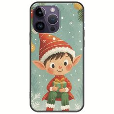 Smiling Elf Present iPhone 15 Pro Black TPU (Μαύρη Σιλικόνη)