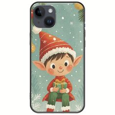 Smiling Elf Present iPhone 15 Plus Black TPU (Μαύρη Σιλικόνη)