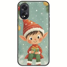 Smiling Elf Present Oppo A18 4G Black TPU (Μαύρη Σιλικόνη)