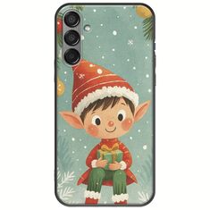 Smiling Elf Present Samsung Galaxy M55 5G Black TPU (Μαύρη Σιλικόνη)