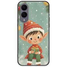 Smiling Elf Present Samsung Galaxy S25 Edge 5G Black TPU (Μαύρη Σιλικόνη)