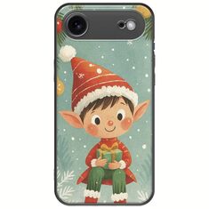 Smiling Elf Present iPhone Air Black TPU (Μαύρη Σιλικόνη)